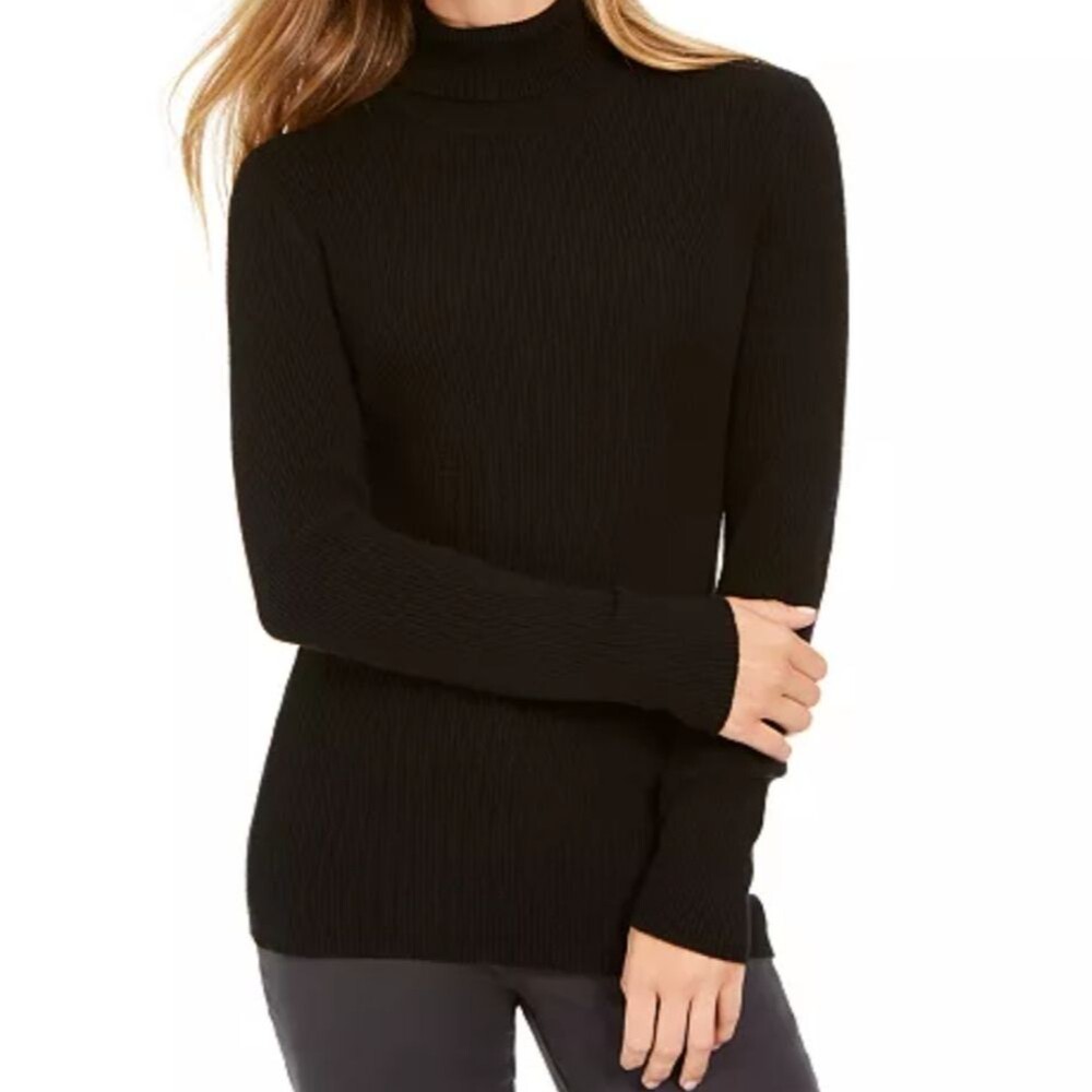 Style & Co Ribbed Turtleneck Longline Tunic Sweater Size L